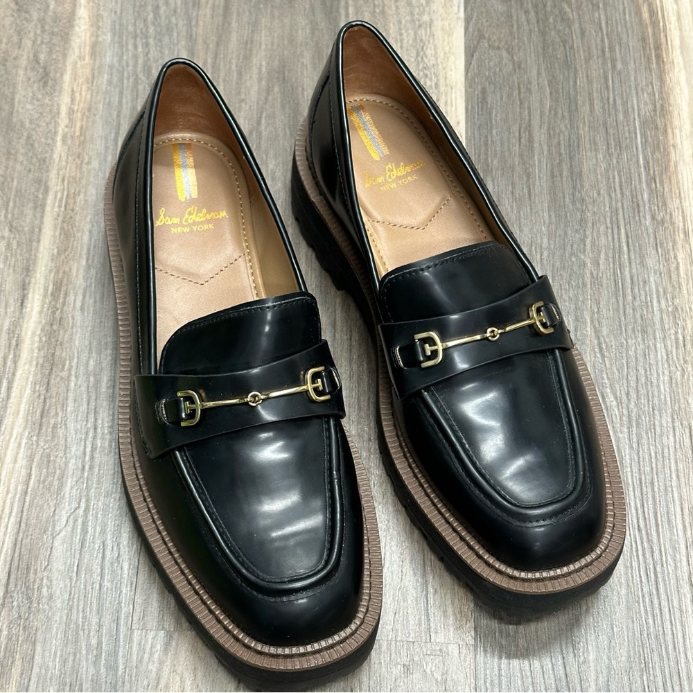 Sam Edelman Laurs Black Loafers - Picture 2 of 12